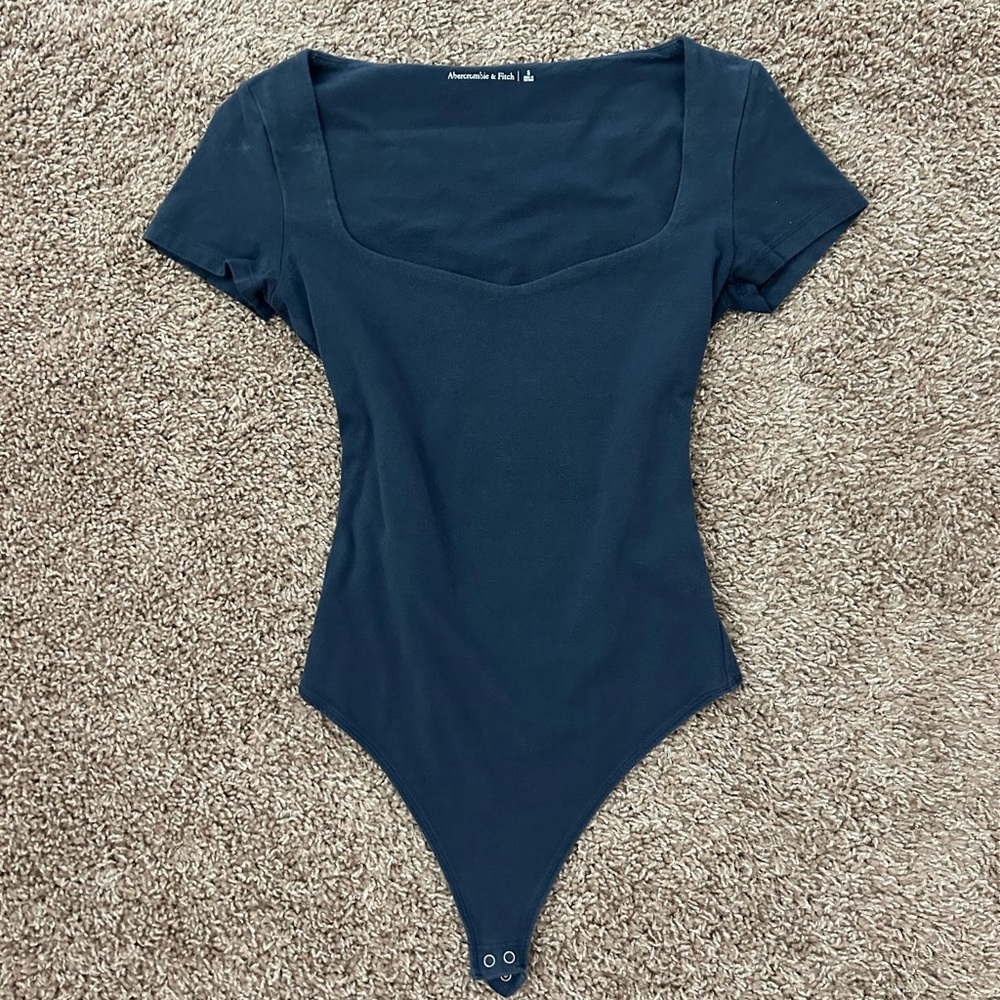 Abercrombie & Fitch Navy Sweetheart Neckline Bodysuit